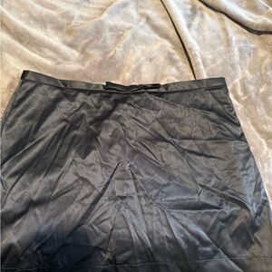 Dynamite Black Satin Skirt with Waist Bow